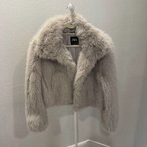 Zara Soft Gray Teddy Jacket